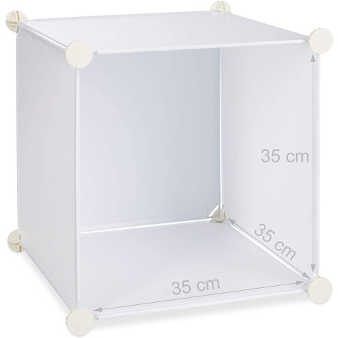 Étagère cubes rangement plastique 14 casiers 180 cm - Couleur au choix