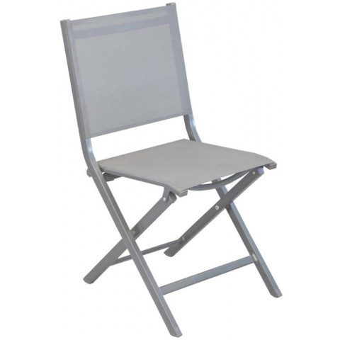 Chaises pliantes en aluminium brossé thema (lot de 6)