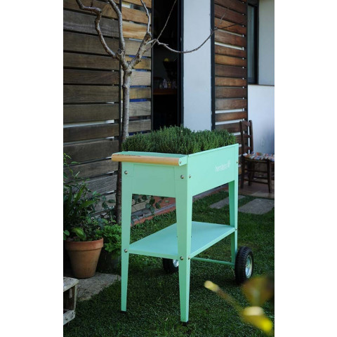 Potager en métal avec roues barcelona - Couleur au choix