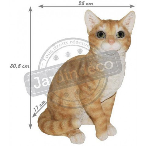 Chat assis en résine 30 cm - Couleur au choix