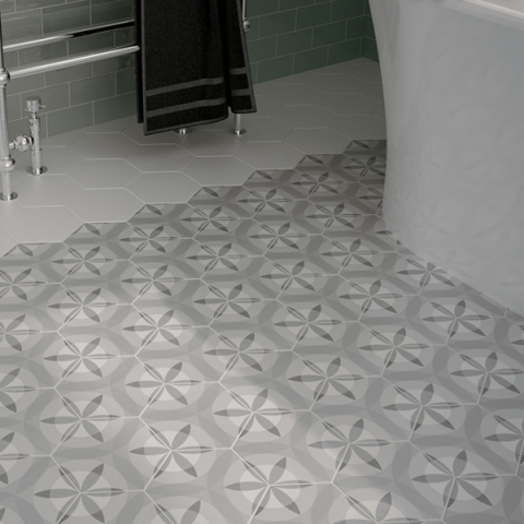 nature b w carrelage hexagonal motif mate 17 5 x 20 cm distriartisan