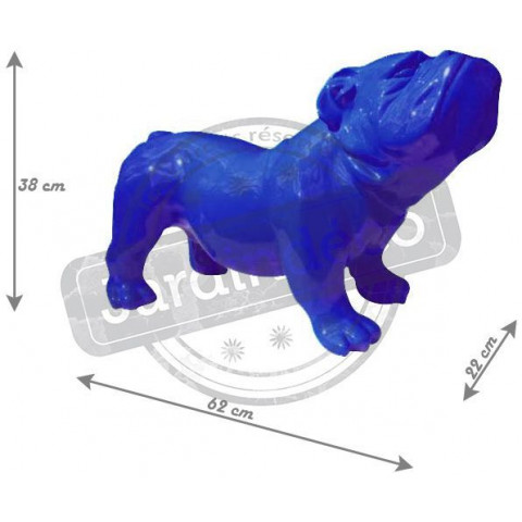 Bouldogue anglais coloré en résine - Couleur au choix