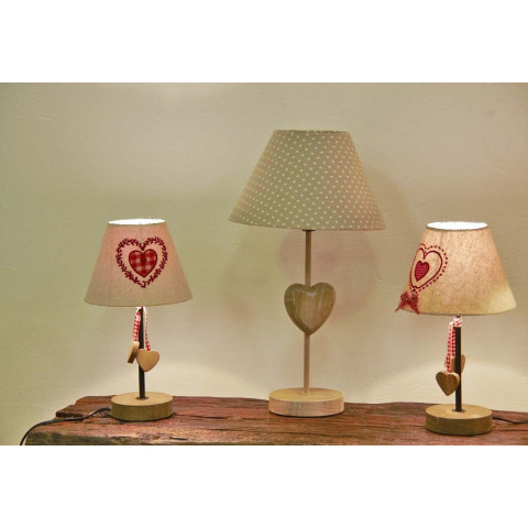 Lampe coeur en bois (lot de 2)