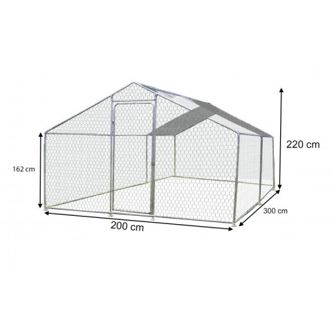 Enclos parc grillagé en acier galvanisé 6m2 pour 4-7 poules habrita foresta