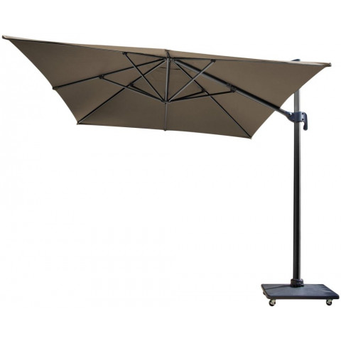 Parasol déporté en aluminium 300x400 cm dom - Couleur au choix