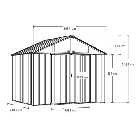 Abri métal habrita foresta arrow ezee 7,44m2 grand volume toit 2 pentes