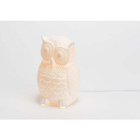 Lampe en porcelaine hibou