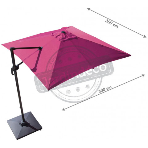 Parasol déporté 300x300 cm orient - Coloris au choix
