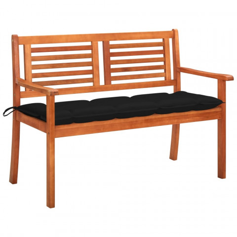 Banc de jardin 2 places avec coussin 120 cm bois d'eucalyptus - Couleur du coussin au choix