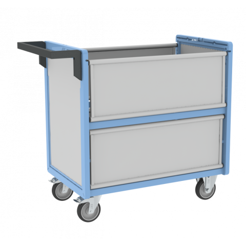 Chariot conteneur PP alvéolaire 250 kg - Avec ou sans toit et dimensions au choix