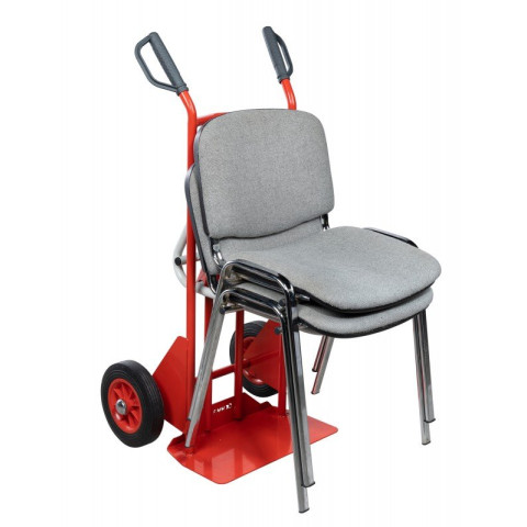 Diable porte-chaises bavette réglable poignées à garde roues CC 250/70 kg