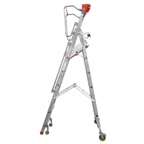 Plateforme de magasinage aluminium repliable, 6 marches, 150 kg