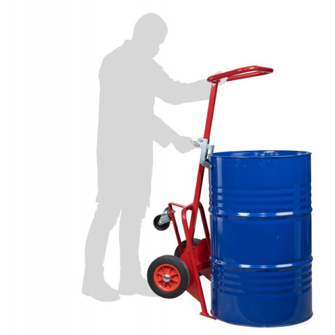 Diable à fût avec béquille roues CC 350 kg
