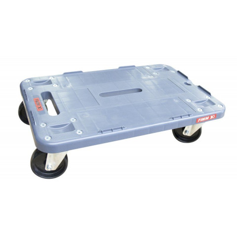 Plateau roulant polypropylène avec rebord, 600 x 400 mm, roues NT, 500 kg