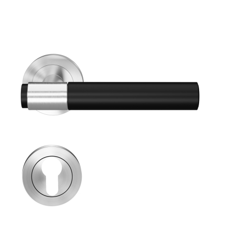 Poignée de porte Studio Select BER90A1 PZ0 71 sur rosace 3 pièces - Clé I - Inox satiné - C. 7 mm - KARCHER DESIGN - ER90A1 PZ0 71