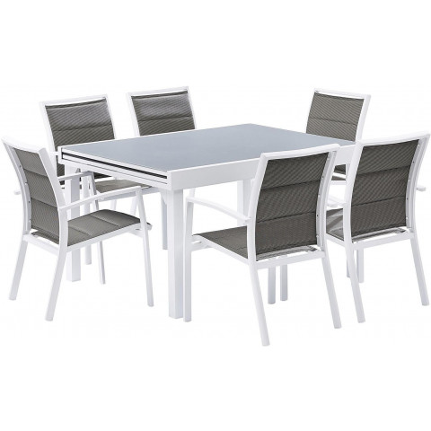 Salon de jardin moderne 6 personnes modulo - Coloris au choix