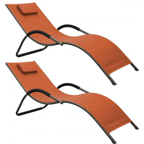 Lit de jardin en aluminium riva (lot de 2)