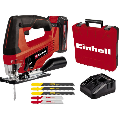 inhell Scie sauteuse sans fil TC-JS 18 Li Kit - Power X-Change -EINHELL - avec 1 batterie 18V 2,5Ah et Chargeur - 4321228