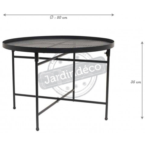 Table basse métal perforé 50 cm - Couleur au choix