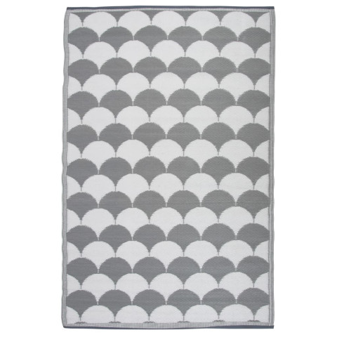 Tapis d'extérieur 180x121 cm gris et blanc oc24