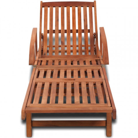 Vidaxl chaise longue bois d'acacia massif 200 x 68 x 83 cm