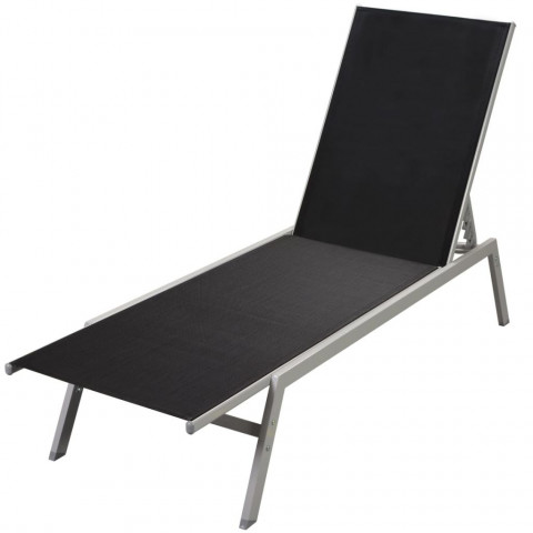 Vidaxl chaise longue textilène noir