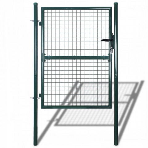 Vidaxl portail de clôture de jardin 85,5x200cm / 100x250 cm acier vert