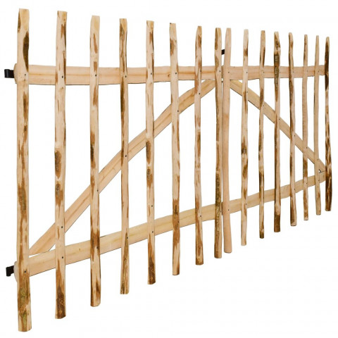 Vidaxl portillon double pour clôture bois de noisetier 300 x 150 cm