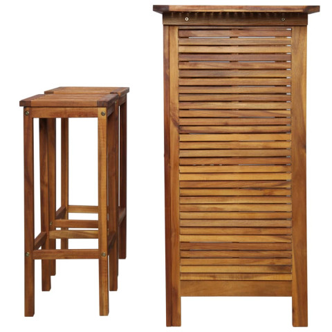 Table et chaises de bar 3 pcs bois d'acacia massif