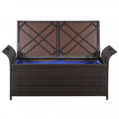 Banc de jardin avec coussin 138 cm résine tressée - Couleur au choix