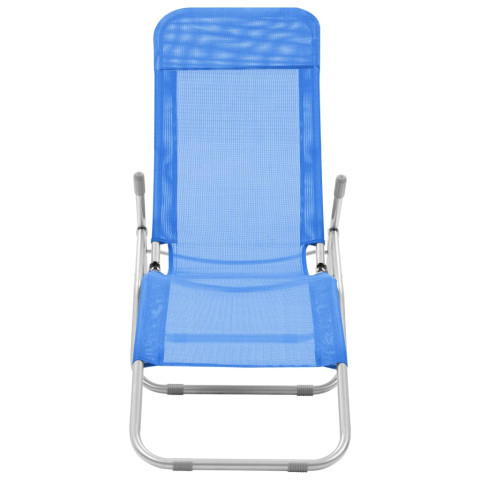 Lot de deux chaises longues pliables bleu helloshop26 02_0011950