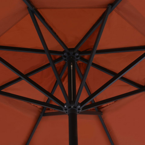 Vidaxl parasol avec mât en aluminium 500 cm terre cuite