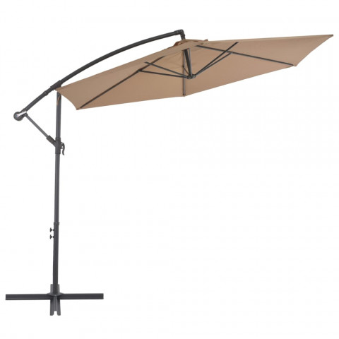 Vidaxl parasol en porte-à-feux avec poteau en aluminium 300 cm taupe