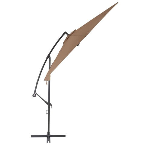Parasol en porte-à-faux avec poteau en aluminium 300 cm taupe 