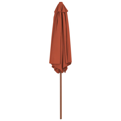 Parasol d'extérieur avec mât en bois 270 cm orange helloshop26 02_0008247