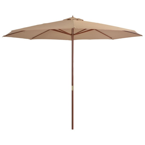 Parasol avec mât en bois 350 cm - Couleur au choix