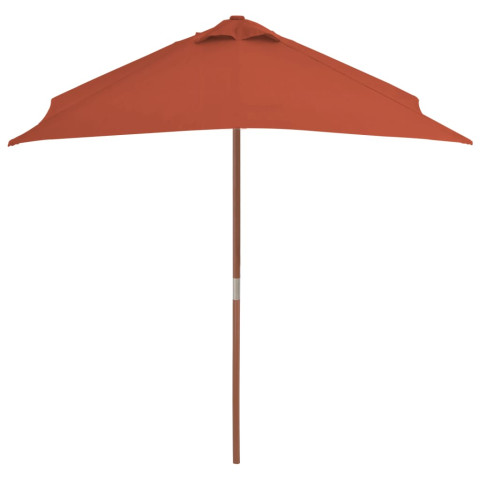 Parasol d'extérieur avec mât en bois 150 x 200 cm orange helloshop26 02_0008243