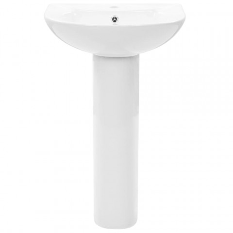 Vidaxl lavabo autoportant avec socle en céramique blanc 52x44x19 cm