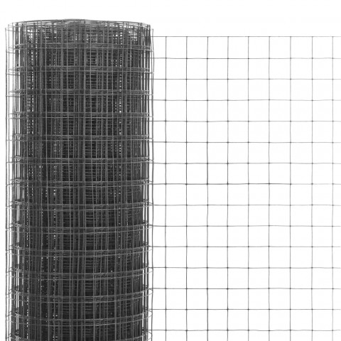 Grillage Acier avec revêtement en PVC 10x0,5 m Gris