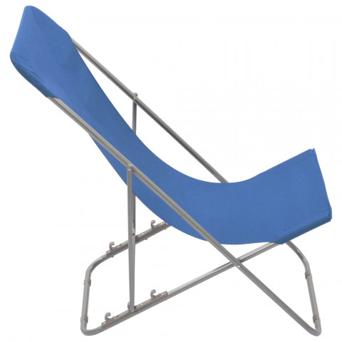 Chaises de plage pliables 2 pcs acier et tissu oxford - Couleur au choix