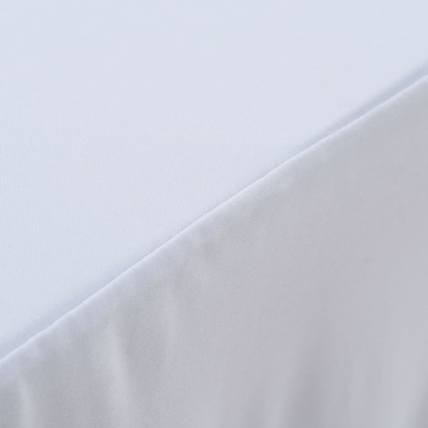 Nappes élastiques de table avec jupon 2 pcs 243x76x74cm blanc