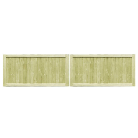 Portillons de jardin 2 pcs bois de pin imprégné 300x75 cm