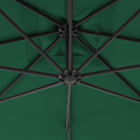 Vidaxl parasol en porte-à-feux avec mât en acier 300 cm vert