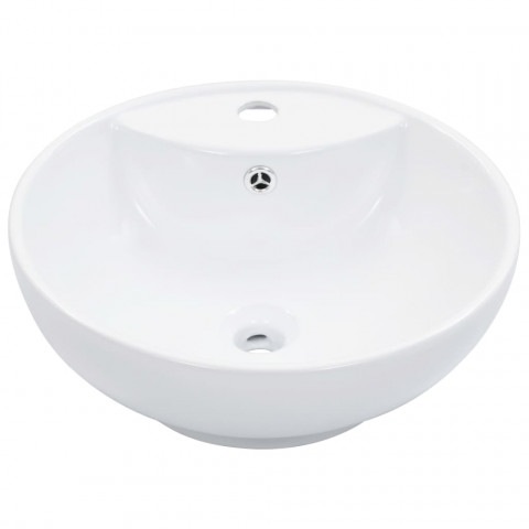 Lavabo Avec Trop-Plein 46,5 X 18 Cm Céramique Blanc