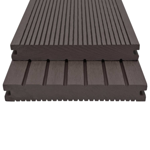 Panneaux de terrasse solides wpc 10 m² 4 m marron foncé