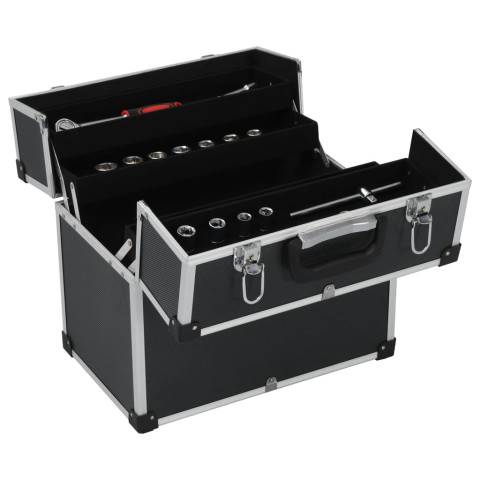 Boîte à outils 38x22,5x34 cm noir aluminium