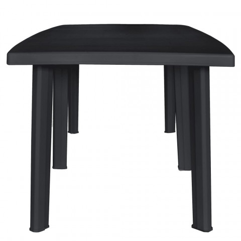 Table de jardin anthracite 216x90x72 cm plastique