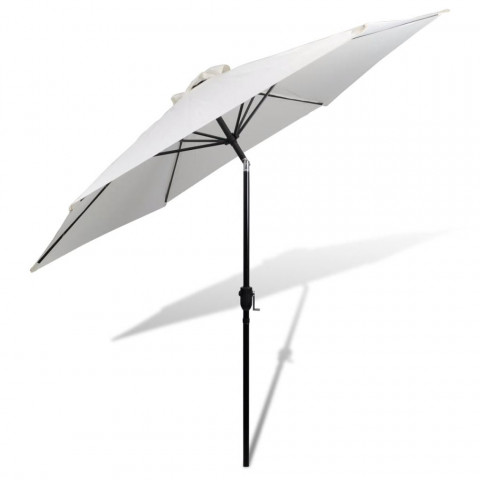 Vidaxl parasol sable blanc avec poteau en acier 3m