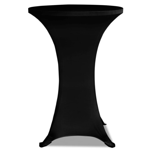 Housse de table ø 70 cm noir extensible 2 pcs