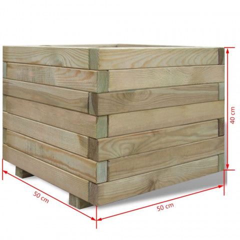 Jardinière 50x50x40 cm bois carré